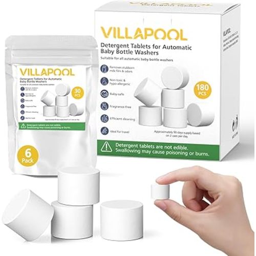 180Pcs Baby Bottle Washer Detergent Tablets Compatible wiith GROWNSY Momcozy Pro, Baby Brezza, Papablic Washer,Compatible with All Brands Bottle Washers, 3-Month Supply