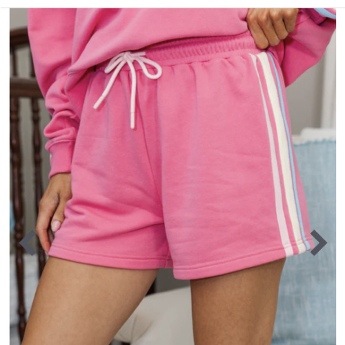 NURSING COLLECTION: Do Less Pink Striped Shorts