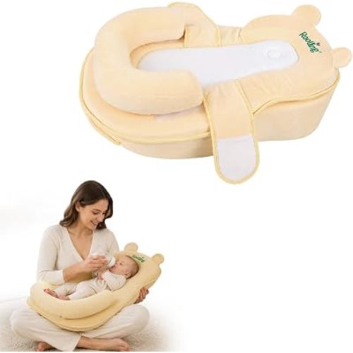 Baby Feeding Pillow, Anti Overflow Feeding Pillow for Reducing Spit-Up, Safety Nursing Pillow, Baby Lounger Reflux Wedge Breastfeeding, Removable top and Bottom