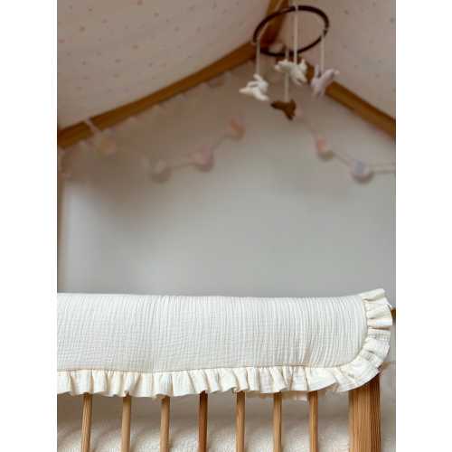 Ultra Soft Muslin Rail Cover| Padded Teething Guard| Made to Order Rail Protector with Ruffle or Plain| Multiple Colours & Options EstyJorno