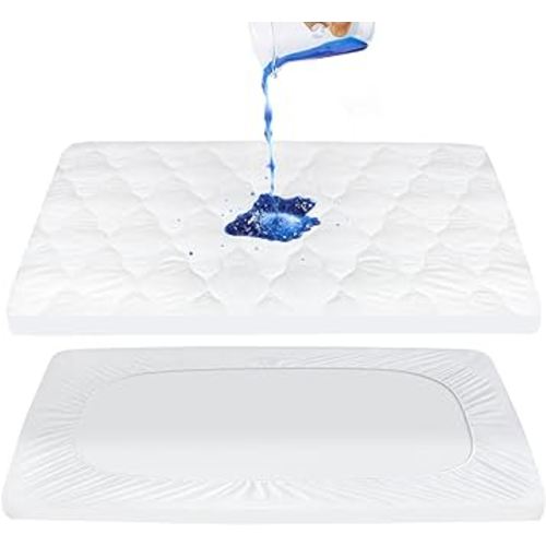 Pack and Play Mattress Pad Sheets Cover Waterproof, Soft Quilted Pack and Play Protector, 27" X 39" Fit Graco Pack and Play Crib Mattress Pad, Baby Portable Mini Cribs and Foldable Mattresses Pad
