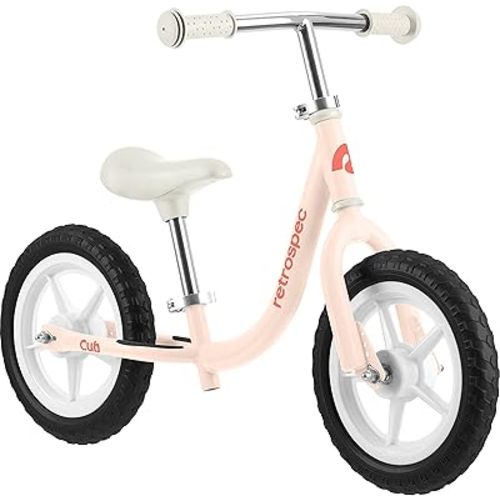 Retrospec Cub Toddler Balance Bike for Ages 18 Months - 3 Years - 12in No-Pedal Beginner Bicycle with Adjustable Seat, Puncture-Proof Tires & Safe Low Frame Design