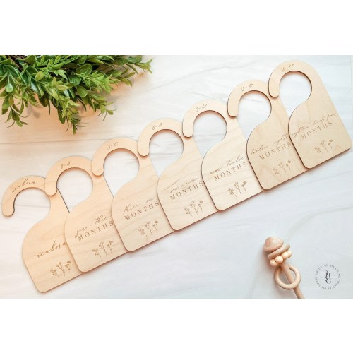 Classic Flower Wooden Baby Closet Dividers | Newborn - 24 Months