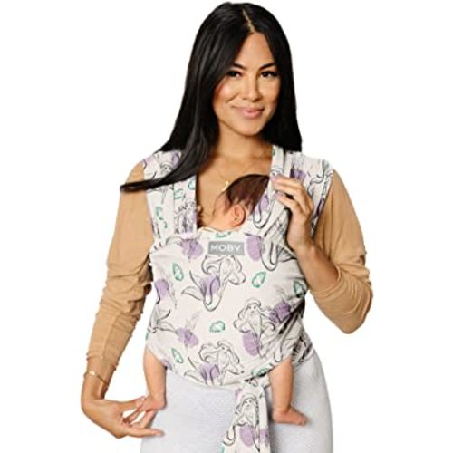 Moby Baby Wrap Carrier Featherknit for Newborns to Toddlers (8-33lbs), Infant Sling Carrier, Lightweight & Hands Free Design, Adjustable for All Body Types (Disney's Ariel in Amethyst)