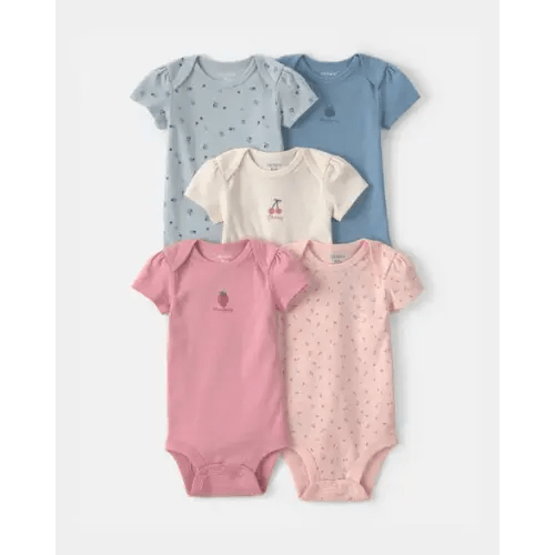 Baby Girl 5-Pack Fruit Multipack Bodysuits | Carter's - NB