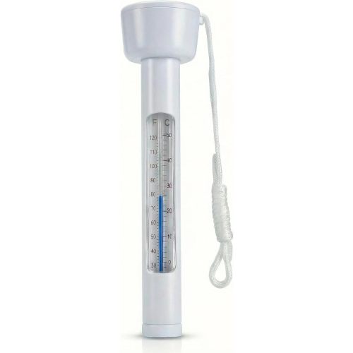 Pool Thermometer Floating, Water Temperature Thermometer with String, Large Size Easy Read & Shatter Resistant Pool Accessories for Outdoor & Indoor Swimming Pools, Spas, Hot Tubs & Aquariums.(White)