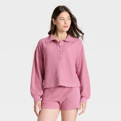 Women's Waffle Henley Sweatshirt - Auden™
