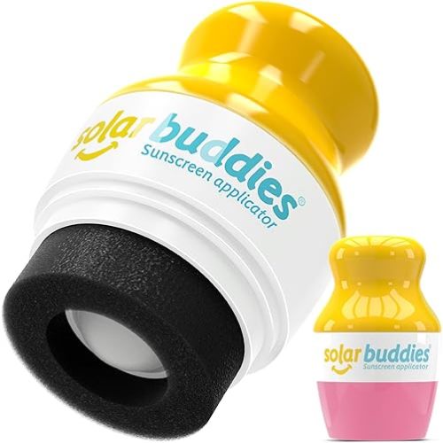 Solar Buddies Sunscreen Applicator - Single Pink - Refillable Roll on Sponge Sunscreen, Suncream & Lotion Applicator For Kids, Adults & Families - Holds 3.4fl oz, Perfect Size for Travel