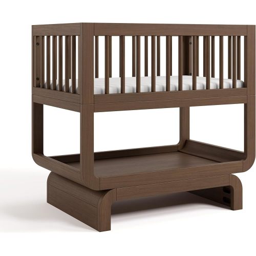 Storkcraft Santorini Deluxe 3-in-1 Convertible Bassinet (Hazelnut) – GREENGUARD Gold Certified Wood Baby Bassinet, Includes Water-Resistant Mattress, Converts to Toy Box and Bookcase - Costco