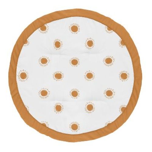Sweet Jojo Designs Boy or Girl Gender Neutral Unisex Baby Tummy Time Playmat Boho Sun White and Orange