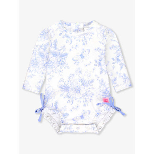 Floral Long Sleeve One Piece Rash Guard