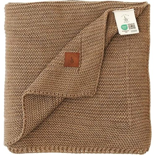 Little Dedi Soft Baby Knitted Blanket - Soft Toddler, Crib, Stroller Blanket - Neutral Swaddle and Receiving Blanket for Newborns, 30"x40", Mocha Meringue