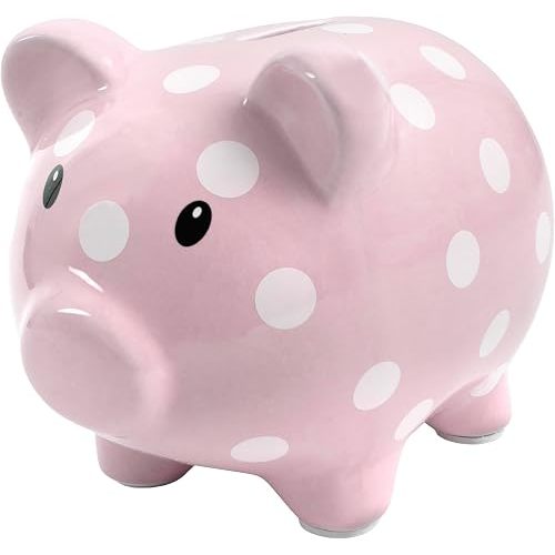 Baby Essentials Large Ceramic Piggy Bank for Boys and Girls, Kids Money and Coin Bank, Perfect Baby Nursery Décor, Gift and Newborn Keepsake