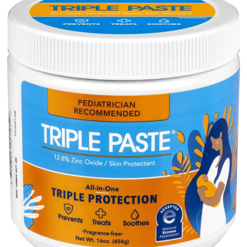 Triple Paste Diaper Rash Cream for Baby - 16 Oz Tub - Zinc Oxide Ointment Treats, Soothes and Prevents Diaper Rash - Pediatrician-Recommended Hypoallergenic Formula with Soothing Botanicals