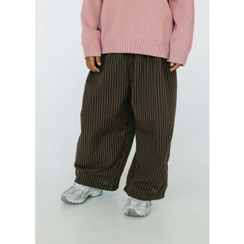 Lightweight Cotton Pants- Striped Brown