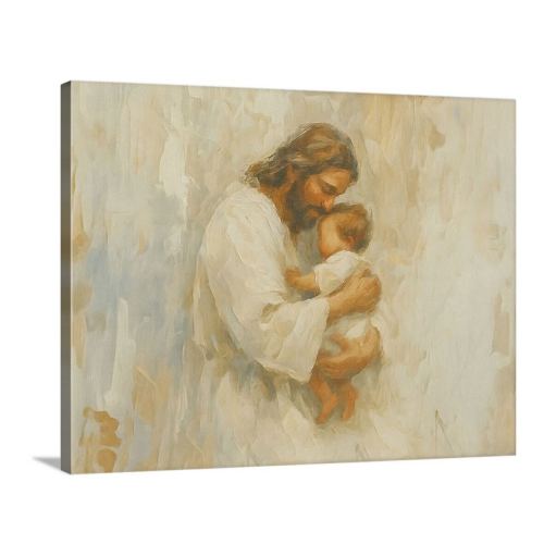 Safe in His Arms, Boy - Canvas