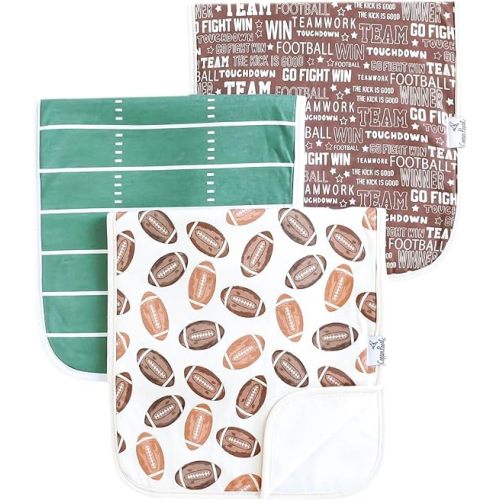 Copper Pearl Premium Baby Burp Cloths - 3-Pack Large Cotton Burp Cloths, Extra Soft Spit Up Rags with 3 Absorbent Layers, Perfect for Baby Boy and Baby Girl Gifts (21" x 10" Size, Blitz Set)