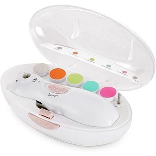 Haakaa Happii Bear Rechargeable Electric Baby Nail Trimmer – Baby Nail Clippers/Baby Nail File – Whisper Quiet & LED Lights