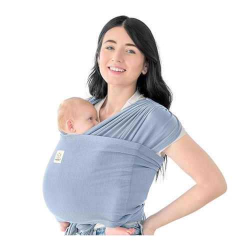 KeaBabies Baby Wrap Carrier Ring Sling - Easy Baby Wearing Wrap, Adjustable D-Lite Baby Carrier Newborn to Toddler (Powder Blue)