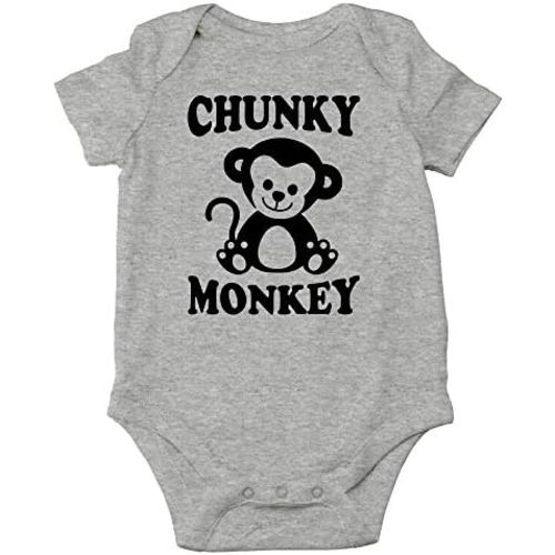 CBTwear Chunky Monkey - Baby Clothes - Funny Newborn Bodysuit Outfits for Boys and Girls (6 Months, Heather Grey)