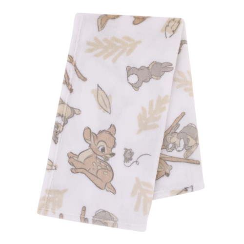 Disney Bambi Tan, Gray, and White Plush Baby Blanket