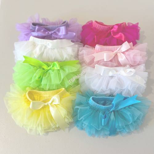 Baby Girl Tutu Bloomer: Full Ruffle Diaper Cover, Satin Bow