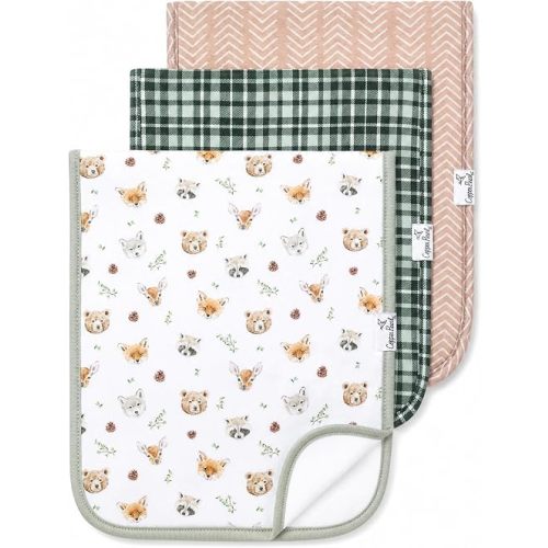 Copper Pearl Premium Baby Burp Cloths - 3-Pack Large Cotton Burp Cloths, Extra Soft Spit Up Rags with 3 Absorbent Layers, Perfect for Baby Boy and Baby Girl Gifts