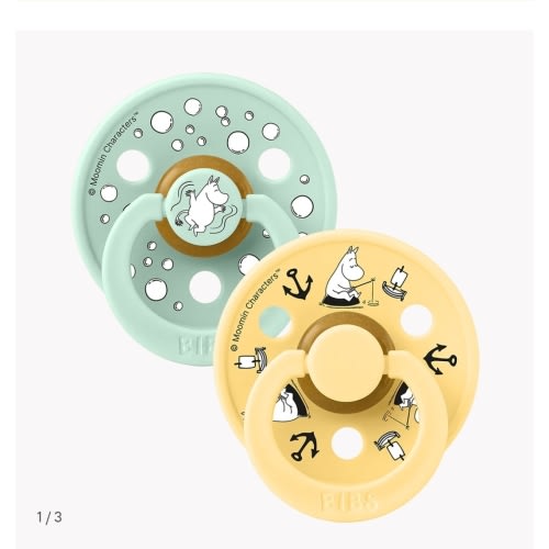 BIBS x Moomin Colour Pacifiers 2 pack Sailing - Nordic Mint mix