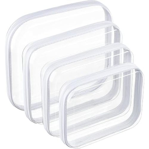 Clear Hard Shell Diaper Bag Organizer Pouches Cosmetic Bags (4 Pcs)