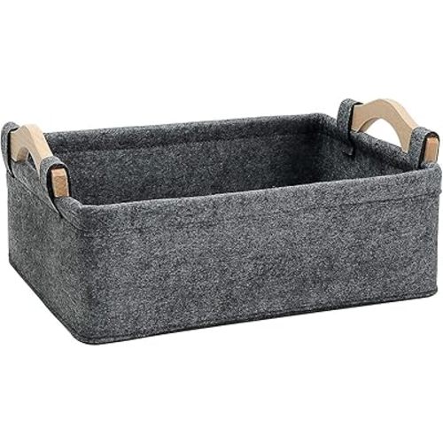 Small Baskets Small Storage Baskets Bin Narrow Storage Basket for Towels Dog Cat Toys Clothes Blankets Office Supplies Dippers Baby Toys Storage Basket Light Gray