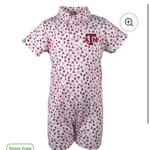 Infant Garb White Texas A&M Aggies Earnest Polo Romper