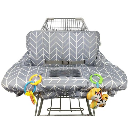 Shopping Cart Cover for Baby ICOPUCA Cotton High Chair Cover, Reversible, Machine Washable for Infant, Toddler, Boy or Girl (Grey Arrow Print)