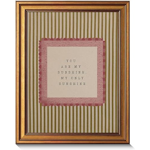 Vintage Gold Framed Nursery Canvas Wall Art You Are My Sunshine Art Prints