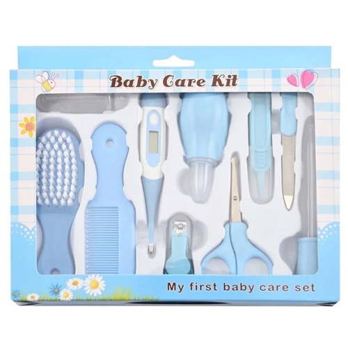 Baby Grooming Kit, Newborn Essentials Health Care All in 1 Set, Baby Must Have Accessories, Blue