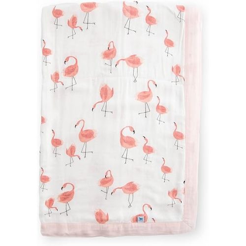 Little Unicorn Deluxe Muslin Quilt | 100% Rayon Muslin from Bamboo | Babies and Toddlers | Small 30 x 40 (Pink Ladies)