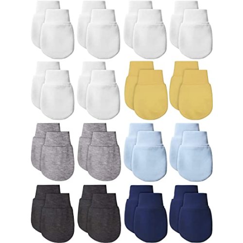 14 Pairs Newborn Baby Mittens Soft Cotton No Scratch Mittens Infant Toddler Gloves for 0-6 Months Baby Boys Girls - Assorted Color