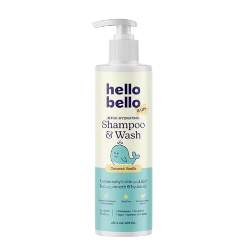 Hello Bello Baby Shampoo & Body Wash, Gentle Coconut Vanilla Scent, 10oz