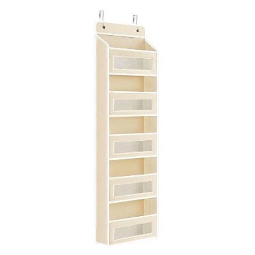 Home Collection 5-Shelf Over the Door Organizer Storage with Large Pockets Beige