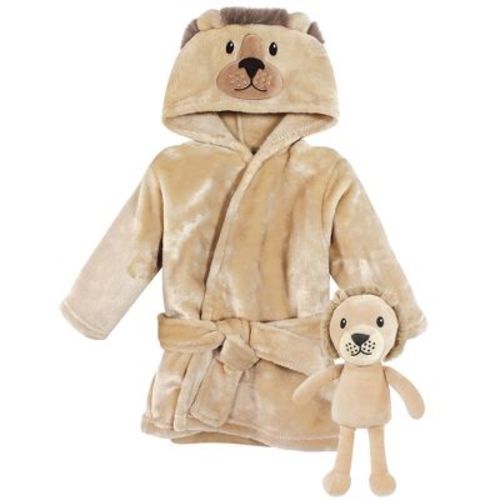 Hudson Baby Infant Plush Bathrobe and Toy Set, Lion, One Size