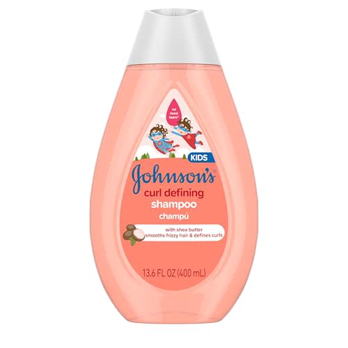 Johnson's Kids' Curl Defining Shampoo with Shea Butter, Cleanses, Smooths Frizz, & Defines Waves & Curls for 24 Hours, 13.6 fl. oz