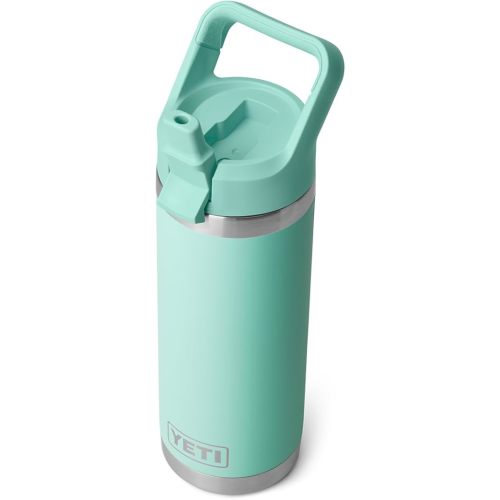 YETI Rambler 18 oz Bottle, Vacuum Insulated, Stainless Steel with Straw Cap, Seafoam