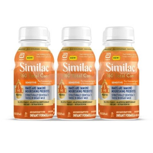 Similac 360 Total Care Sensitive Non-GMO Ready to Feed Infant Formula Bottles - 8 fl oz Each/6ct