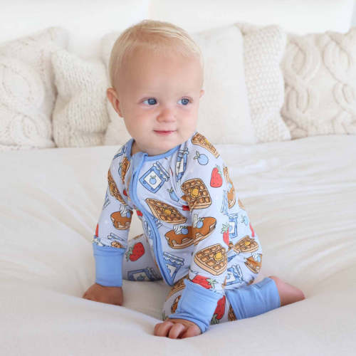 Sweet Stacks Convertible Zip Romper | Blue