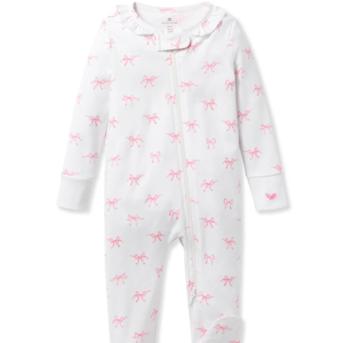Baby's Pima Ruffle Collar Romper in Blushing Bows
