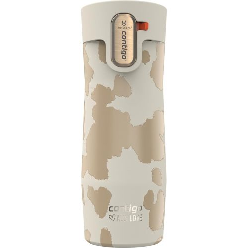 Contigo x Ally Love Stainless Steel Vacuum-Insulated Travel Mug with Autoseal and Easy Clean Lid, Spill-proof, Keeps Drinks cold 24 hrs & hot for 11 hrs, BPA Free, 16oz., West Loop 3.0, Oatmilk