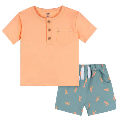 2-Piece Infant & Toddler Boys Peach Henley Top and Shorts Set – Gerber Childrenswear