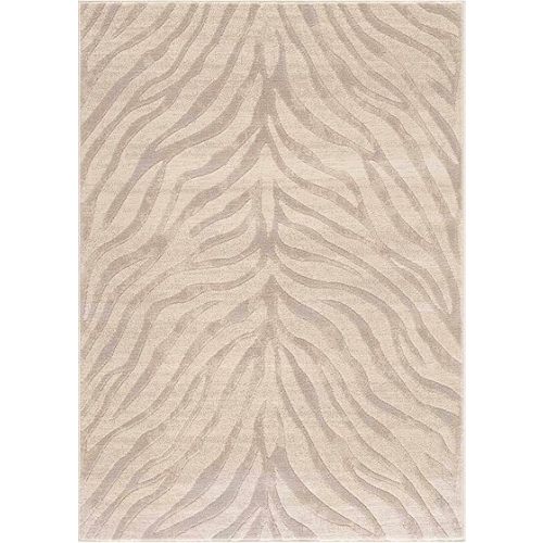 BoutiqueRugs Manteca Zebra Print Area Rug - Peach, Light Gray, Taupe - 7'10" x 10'3"