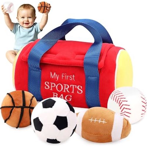 LONGET Newborn Baby Toys 6-12-18 Months-My First Sports Bag Stuffed Plush