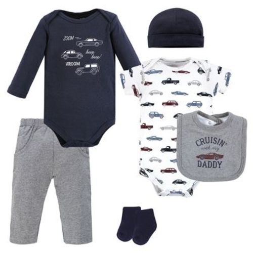 Hudson Baby Infant Boy Cotton Layette Set, Cars, 6-9 Months