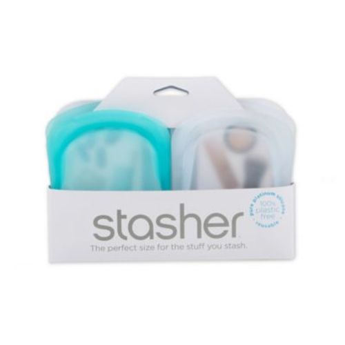 Stasher 4 oz. Silicone Reusable Snack Bags (Set of 2) - CLEAR - 2 PIECE